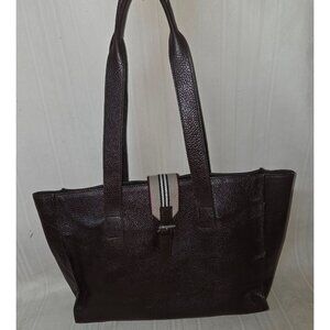 Burberry Brown Leather Shoulder Bag READ FULL DESCRIPTION